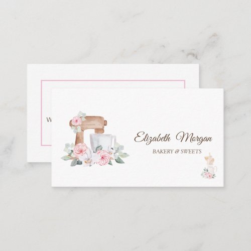 Cake MixerWhiskRolling Pin Flowers  Business Card