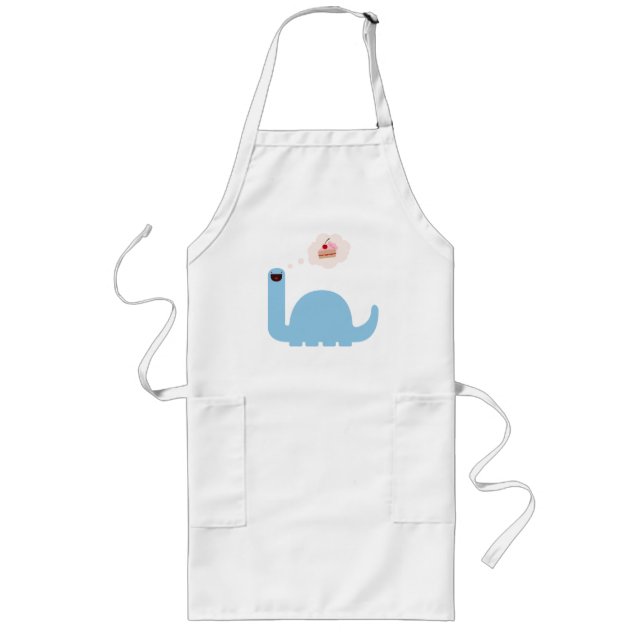 Cake-o-saurus baking long apron (Front)