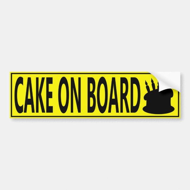 CAKE ON BOARD BUMPER STICKER (Front)
