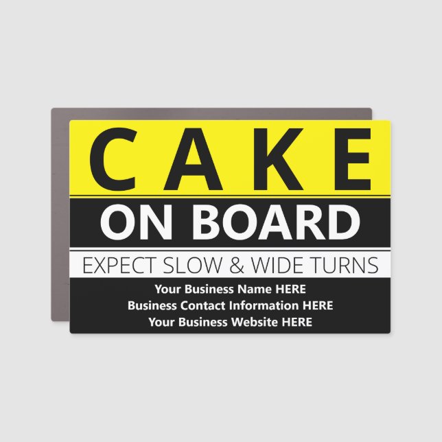 Cake on Board Car Magnet - Version 2 (Front)