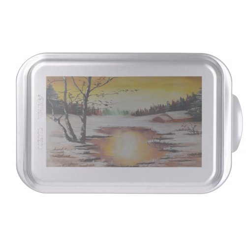 Cake Pan Ann Hayes Painting Winter Scene