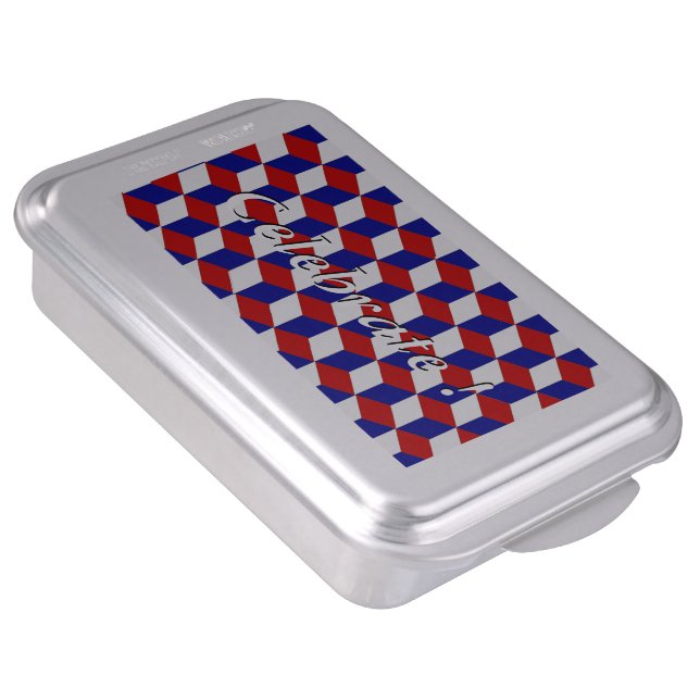 Cake Pan - Red White Blue Blocks (Side)