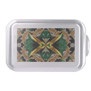 Cake pan with Jamaican Colors Design