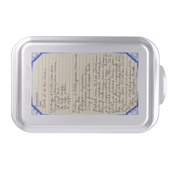Cake Pan with Vintage Cake Recipe (Front)
