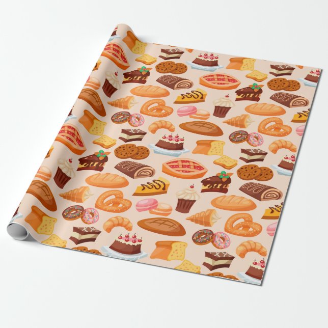 Cake Pattern Wrapping Paper (Unrolled)