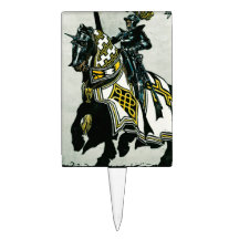 Cake pick with 'Knight On Horseback' image