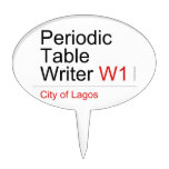 Periodic Table Writer  Cake Picks