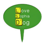 Love
 Sophia
 Dog
   Cake Picks