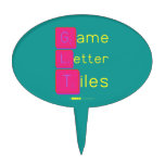 Game
 Letter
 Tiles  Cake Picks