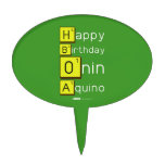 Happy
 Birthday
 Onin
 Aquino  Cake Picks
