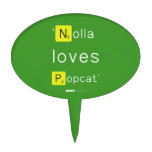 'Nolla 
 loves
 Popcat'  Cake Picks