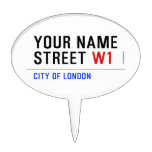 Your Name Street  Cake Picks