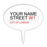 Your Name Street  Cake Picks