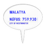 MALATYA  NÜFUS: 759.930  Cake Picks