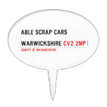 ABLE SCRAP CARS  WARWICKSHIRE  Cake Picks