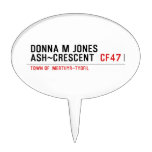 Donna M Jones Ash~Crescent   Cake Picks