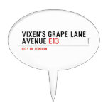 Vixen's Grape Lane  Avenue  Cake Picks