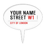 Your Name Street  Cake Picks