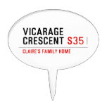 Vicarage Crescent  Cake Picks