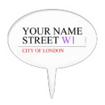 Your Name Street  Cake Picks