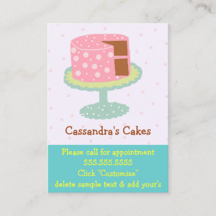 Cake Pink and Green Chocolate Business Card