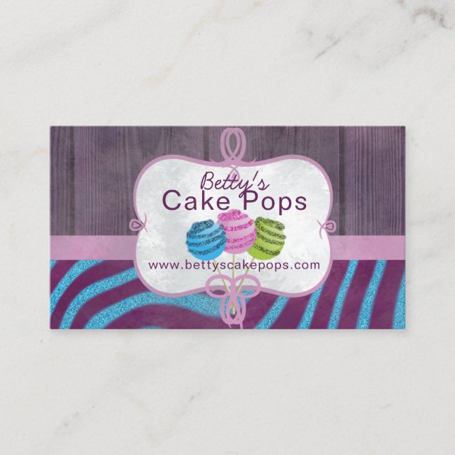Cake Pop Bakery Design Business Card (Front)