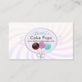 Cake Pop Bakery Stylish Design Business Card by chandraws at Zazzle