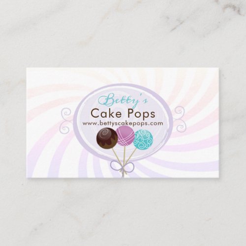 Cake Pop Bakery Stylish Design Business Card