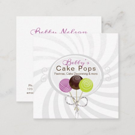 Cake Pop Bakery Stylish Design Business Card