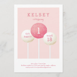 Cake Pop Birthday Invitations