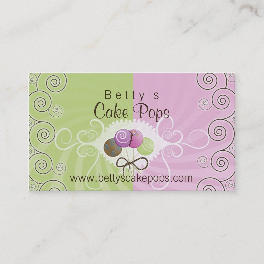 Cake pop business cards Zazzle