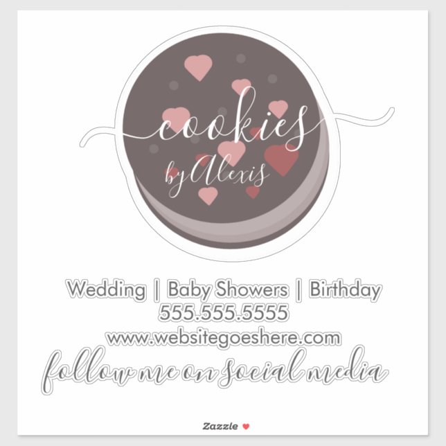Cake Pop Cookies Logo Bakery Business Car  Sticker (Sheet)