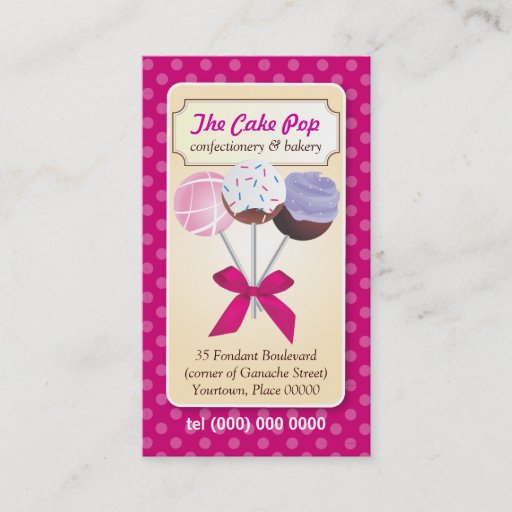 Customizable Cake Pop Dots Business Card