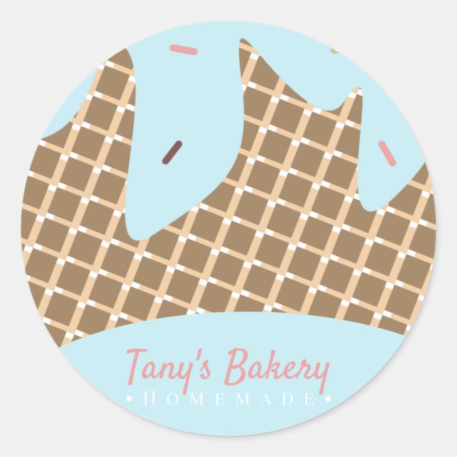 Cake Pop Ice Cream Homemade Baking Sweets Bakery Classic Round Sticker (Front)