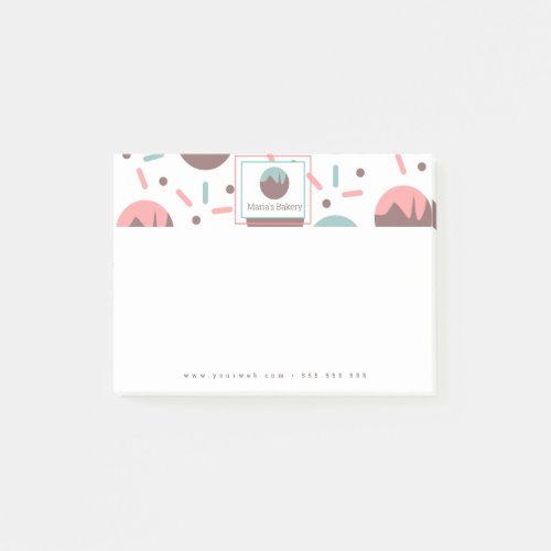 Cake Pop Sprinkles Bakery Cake Business Logo Post_it Notes