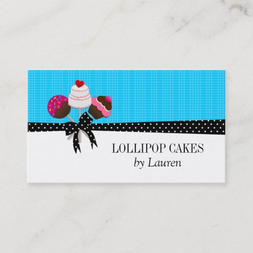 Cake Pops Aqua Business Cards