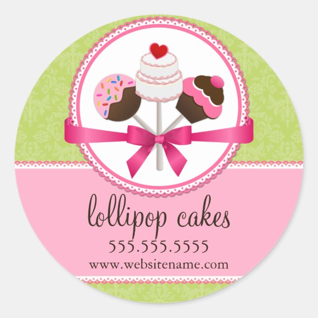 Cake Pops Bakery Box Seals (Front)