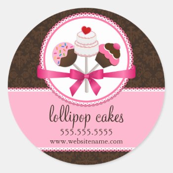 Cake Pops Bakery Box Seals by SocialiteDesigns at Zazzle
