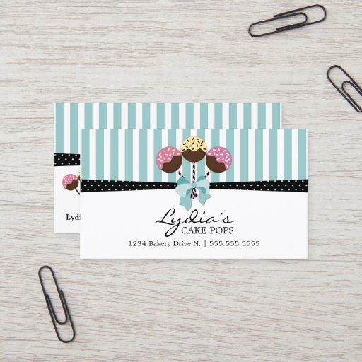 Customizable Cake Pops Bakery Business Cards