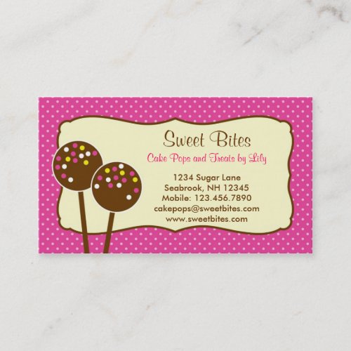 Cake Pops Bakery Business Card