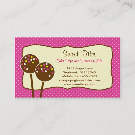 Customizable Cake Pops Bakery Business Card