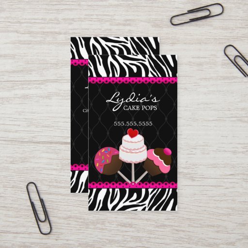Customizable Cake Pops Bakery Business Cards