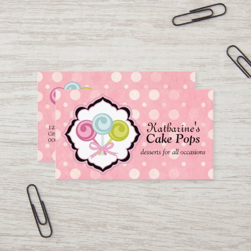 Cake Pops Bakery Business Cards