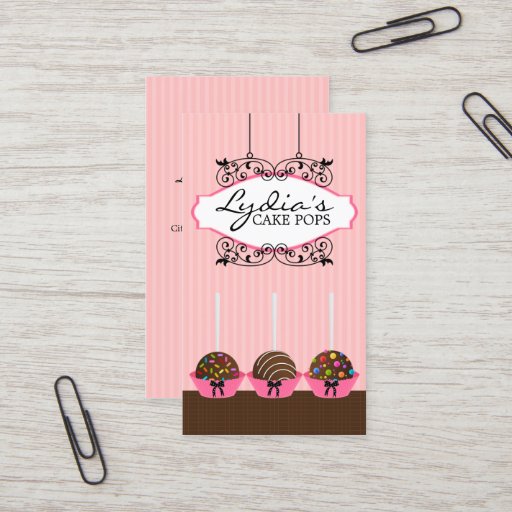 Customizable Cake Pops Bakery Business Cards