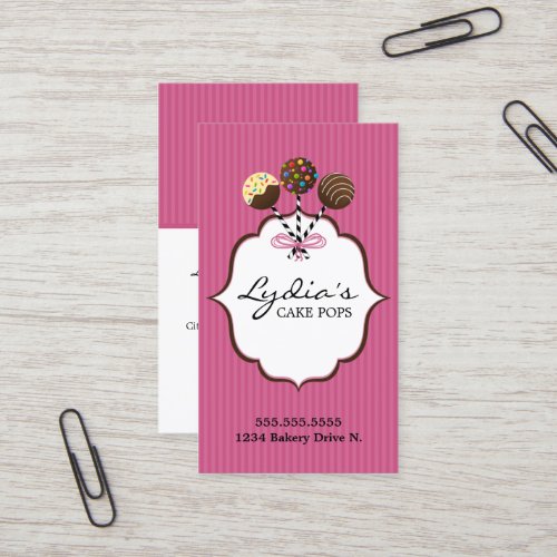 Cake Pops Bakery Business Cards