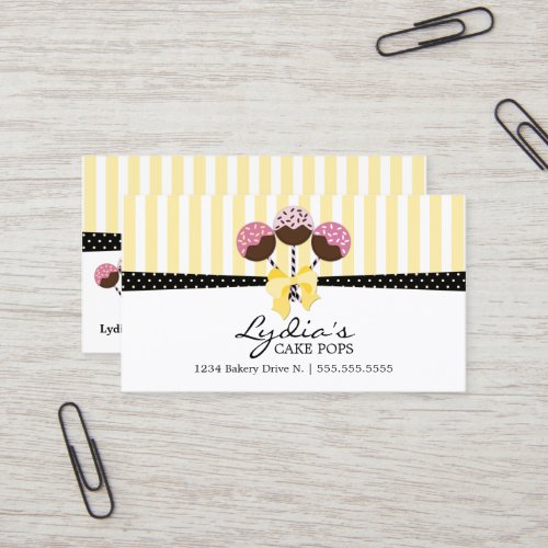 Cake Pops Bakery Business Cards