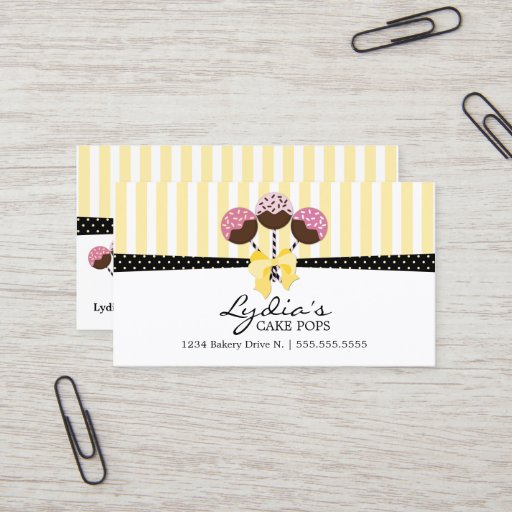 Customizable Cake Pops Bakery Business Cards