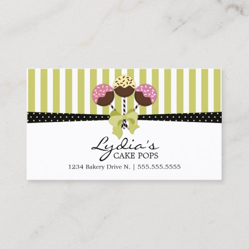 Customizable Cake Pops Bakery Business Cards