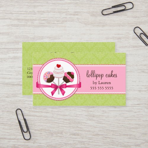 Cake Pops Bakery Business Cards