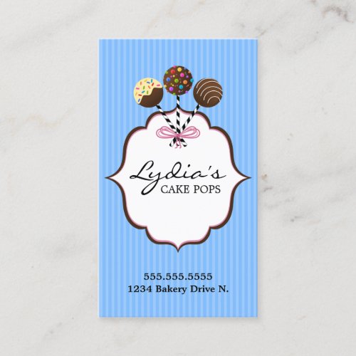 Cake Pops Bakery Business Cards